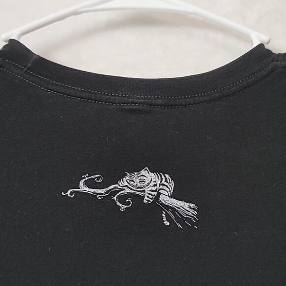 Nite Owl Ink Men's Black Crew Neck Graphic Print Tee Size LG Mad Hatter Rabbit - Picture 5 of 9